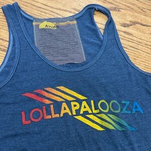 Aviator Nation Navy Rainbow Lollapalooza Logo Tank